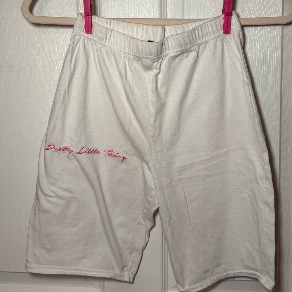 PRETTYLITTLETHING white biker shorts